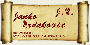 Janko Mrdaković vizit kartica
